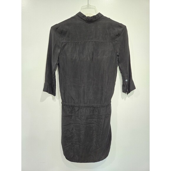 Standard James Perse Size 1 Black Button Down Tie Waist Soft Dress |‎ Small - Picture 8 of 11